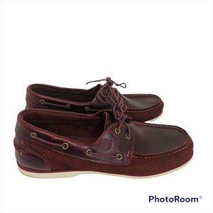 Timberland Women's Size 10M Classic 2-Eye Boat Shoes Red Brown Leather Suede